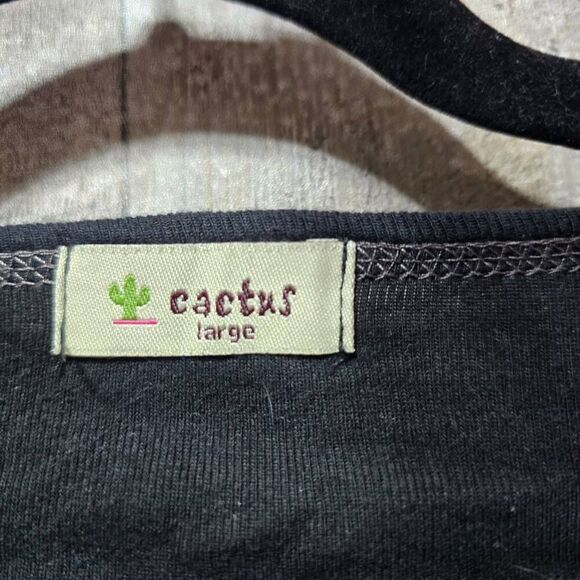 Cactus Vintage Y2K Brown All Over Print Cowgirl Western Tee - Picture 4 of 5